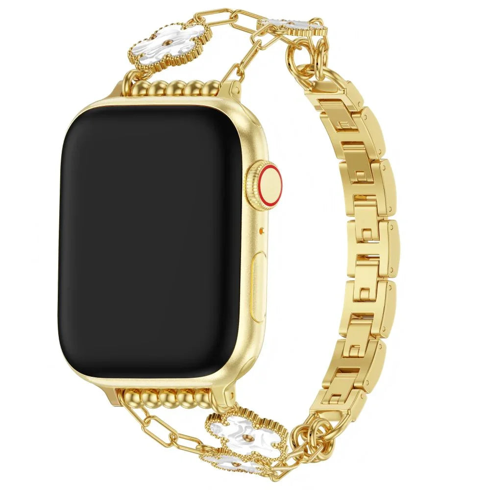 Flora Gold Floral Chain Stainless Steel Apple Watch® Band by Posh Tech