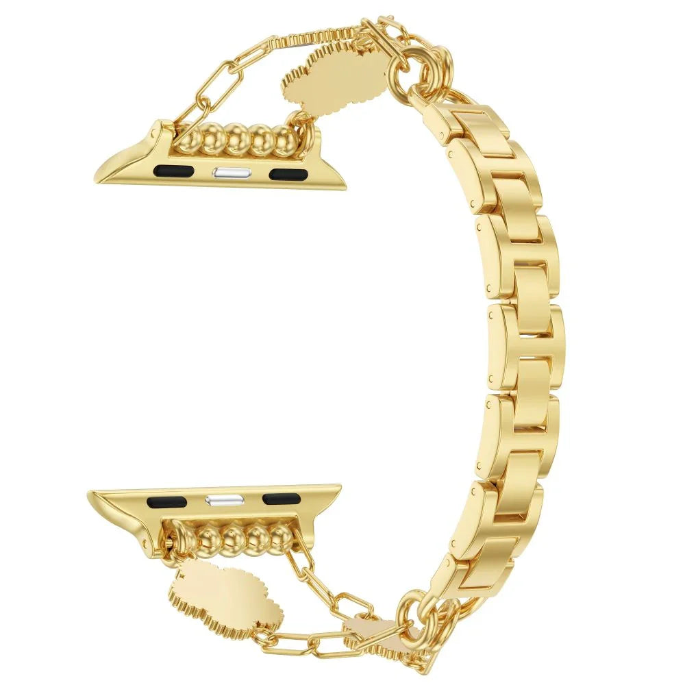 Gold Flower-Link Apple Watch® Band Close-Up 