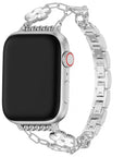 Flora Silver Floral Chain Stainless Steel Apple Watch® Band by Posh Tech
