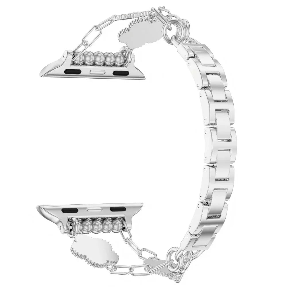 Cape Silver Stainless-Steel Apple Watch® Band Detail Close-Up 