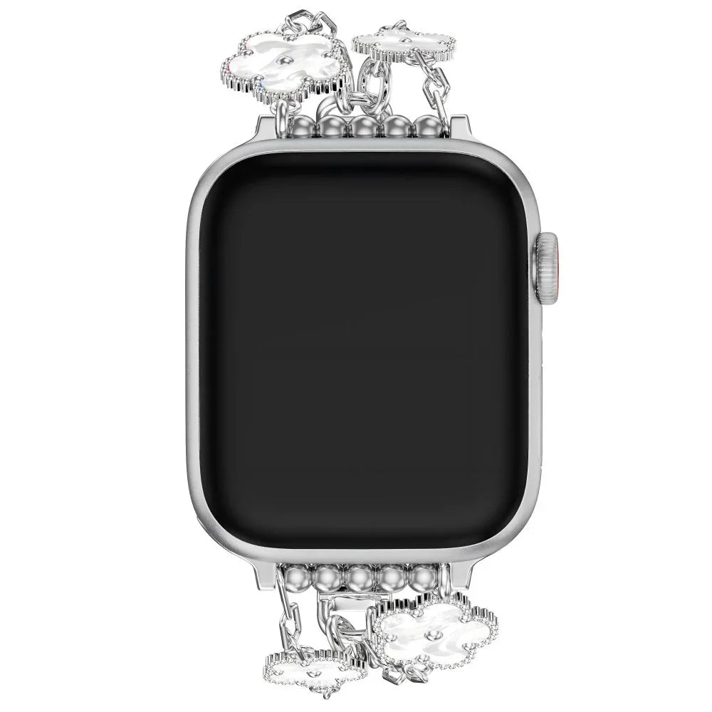 Silver Floral Chain Stainless Steel Apple Watch® Band by Posh Tech 