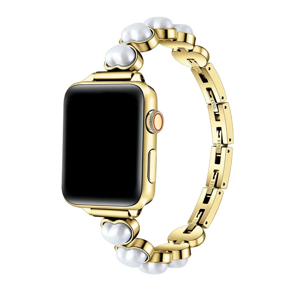 Grace Gold and Pearl Stainless Steel Apple Watch® Band by Posh Tech 