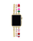 Colorful Beaded Stretch Apple Watch® Band Close-Up on Wrist by Posh Tech