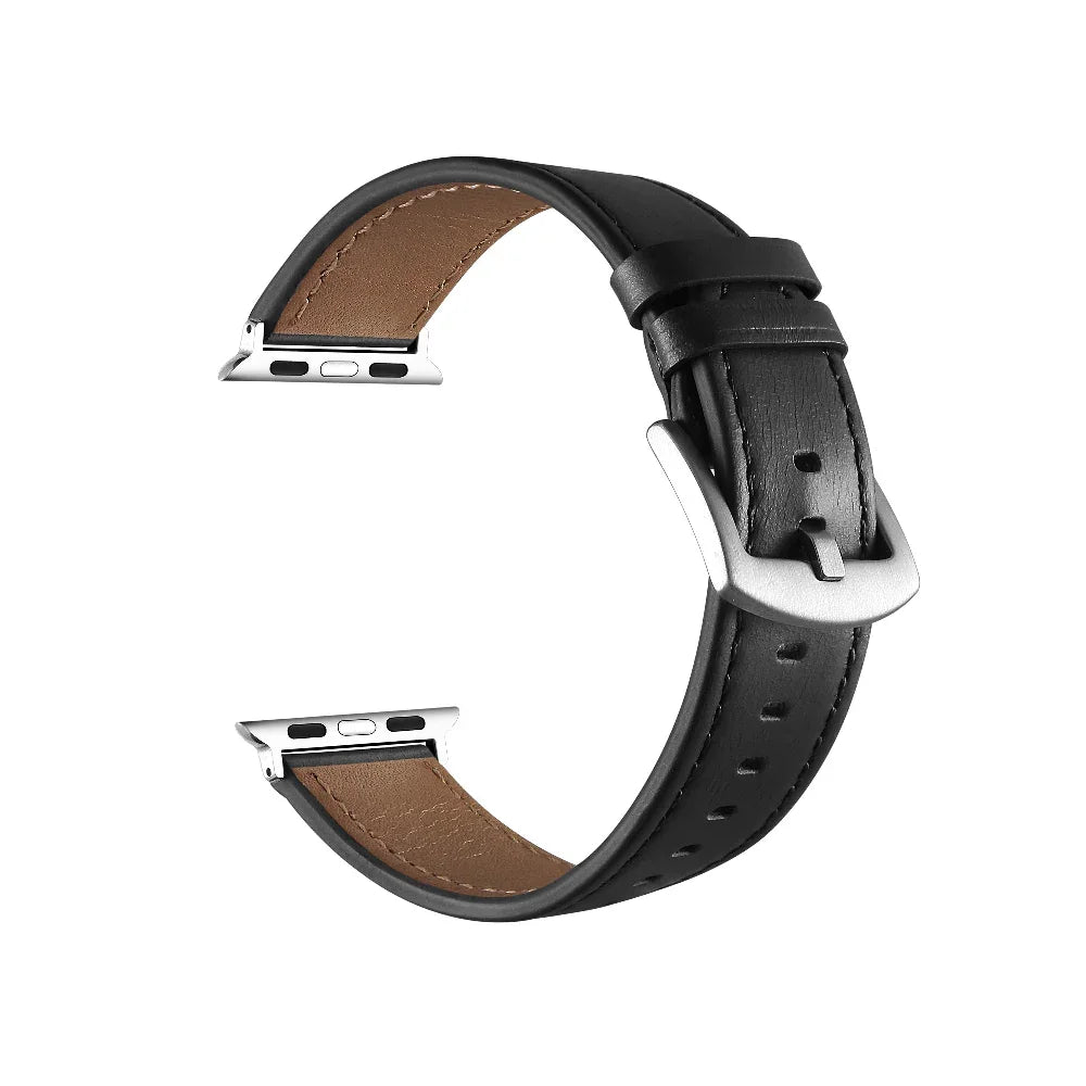 Drake Black Leather Band for Apple Watch® Buckle Closure