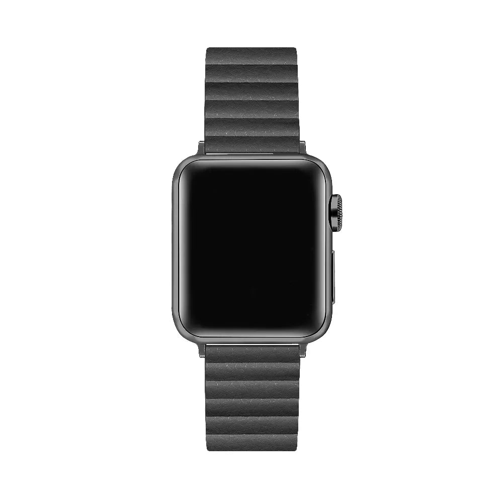 Dakota Magnetic Black Leather Band for Apple Watch® by Posh Tech