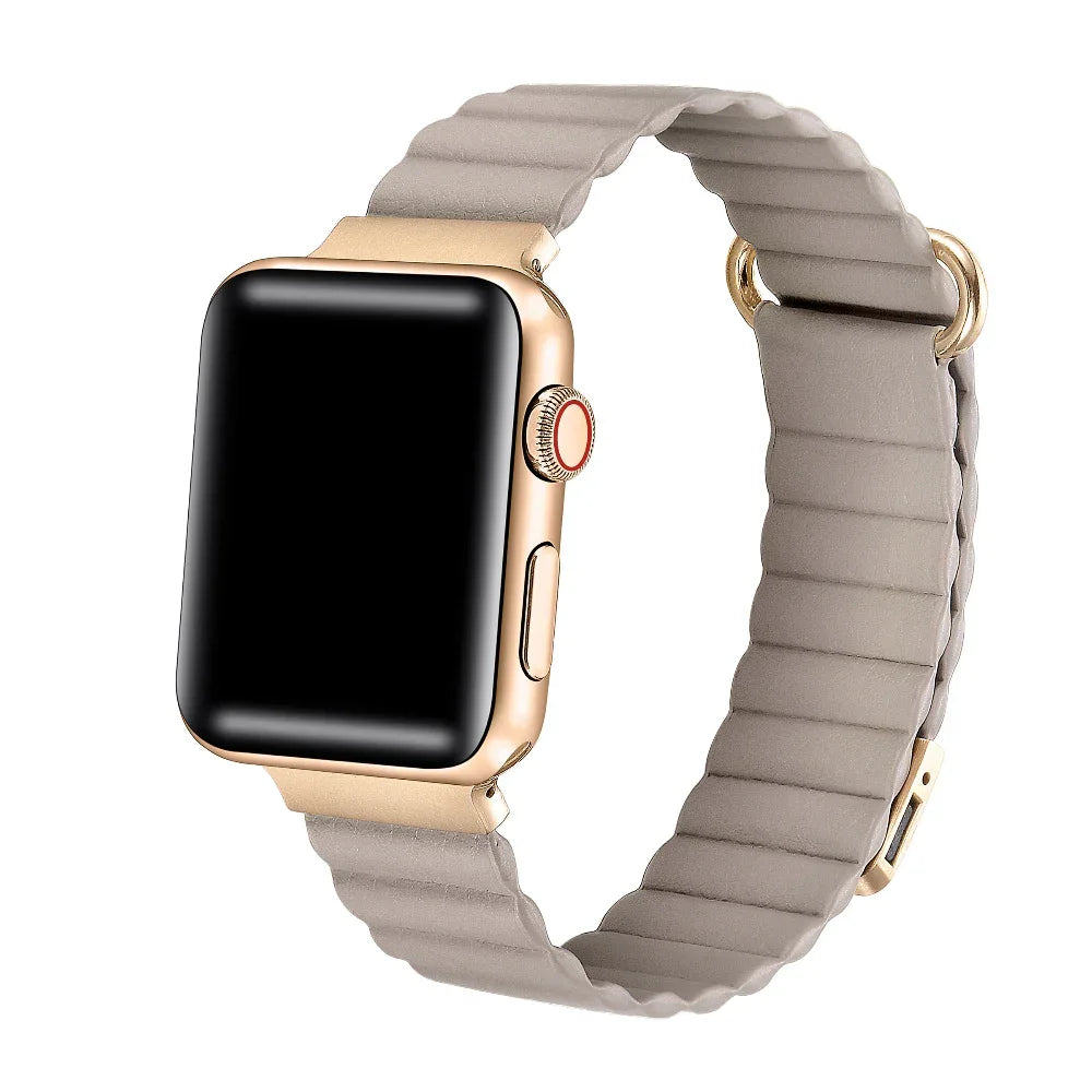 Dakota Khaki Magnetic Vegan Leather Apple Watch® Band by Posh Tech 