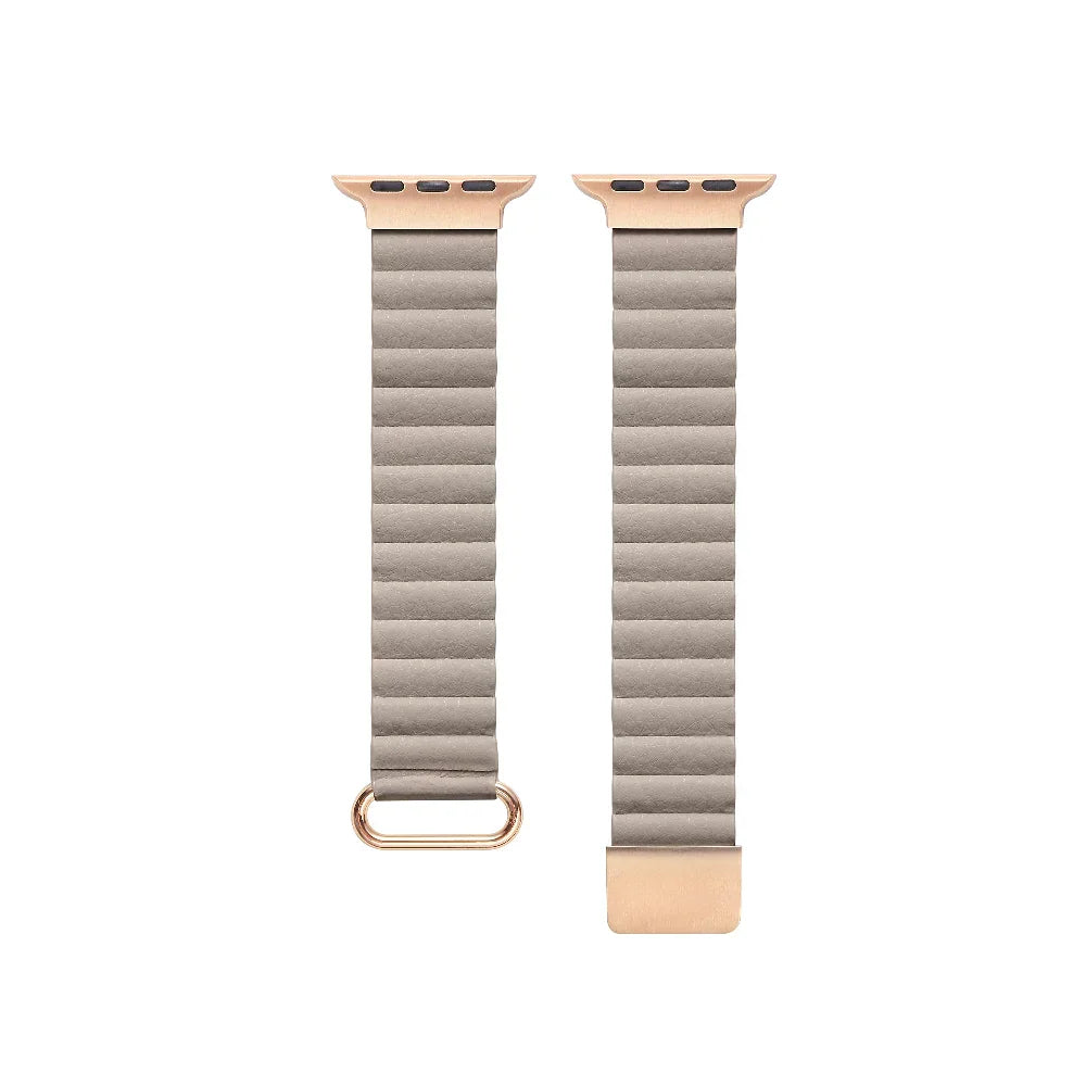 Magnetic Closure Detail on Vegan Leather Apple Watch® Band 