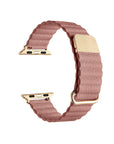 Pink Magnetic Vegan Leather Apple Watch® Band Close Up by Posh Tech 