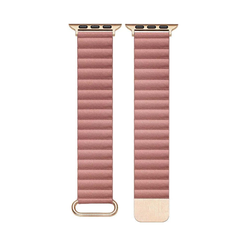 Magnetic Closure Detail on Vegan Leather Apple Watch® Band 