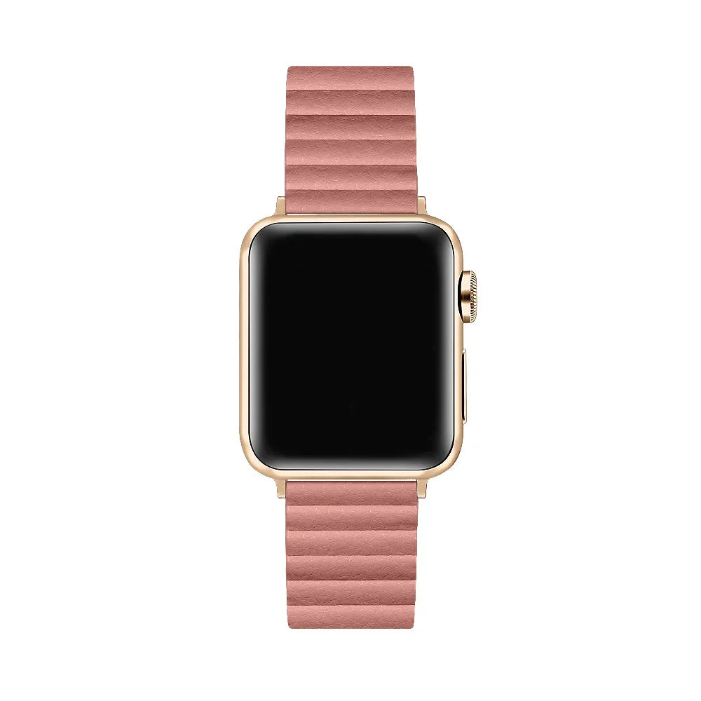 Dakota Magnetic Pink Leather Band for Apple Watch® by Posh Tech