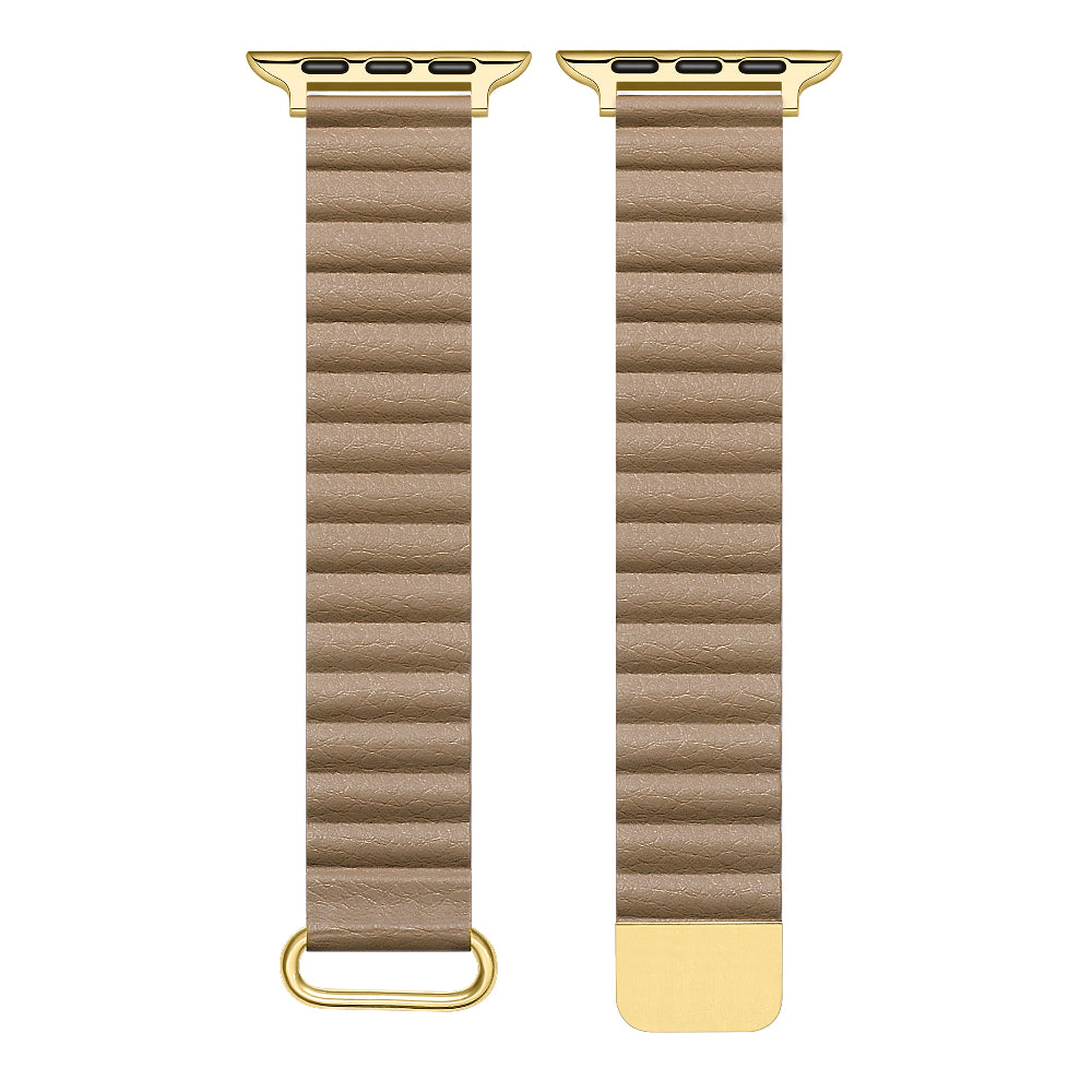 Magnetic Closure Detail on Vegan Leather Apple Watch® Band 
