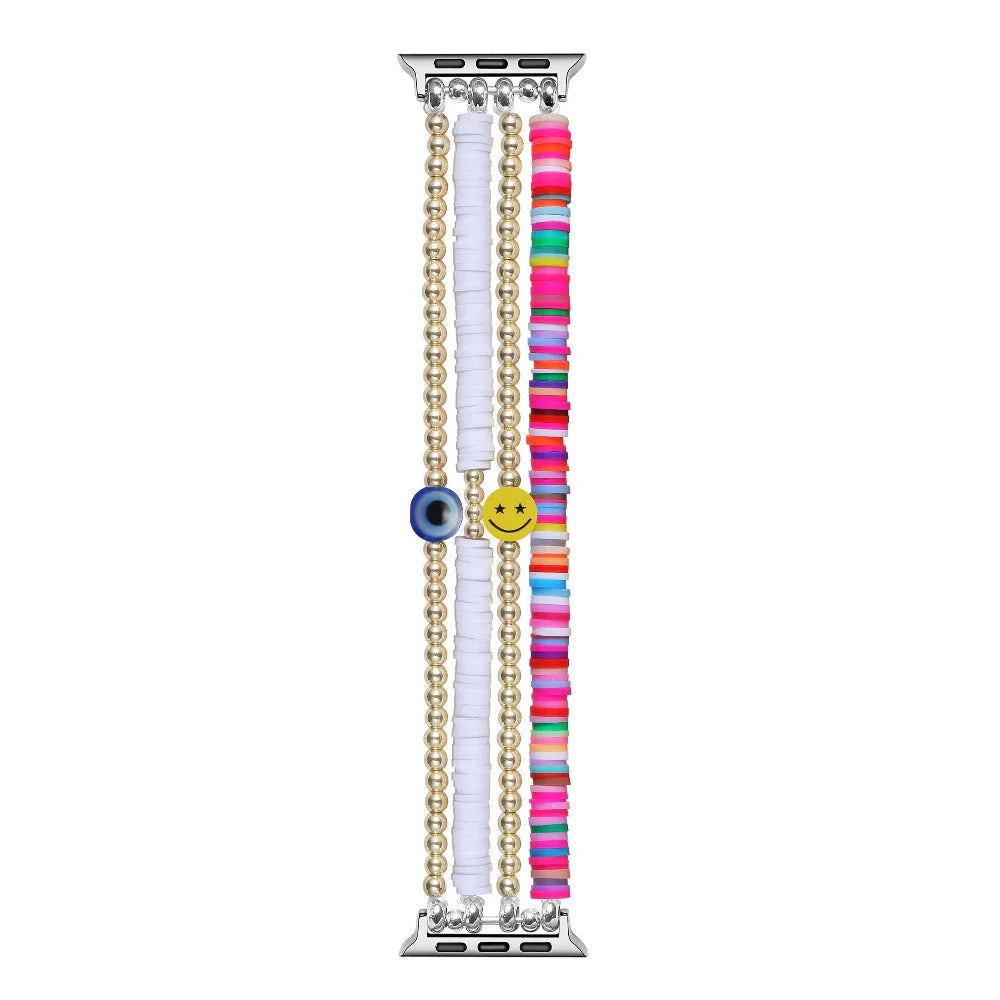 Colorful Beaded Stretch Apple Watch® Band Close-Up