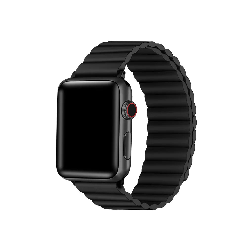 Black Magnetic Closure Apple Watch® Band by Posh Tech 