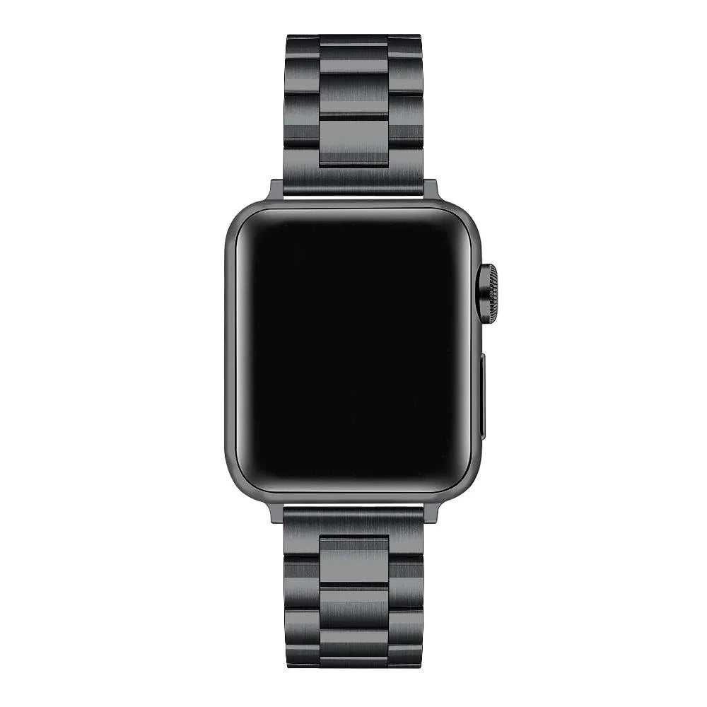 Black Stainless Steel Apple Watch® Band on Wrist