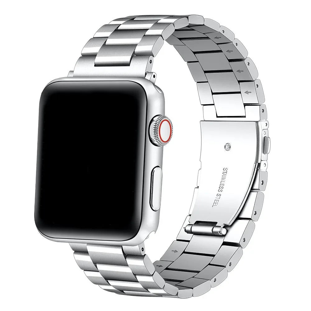 Maxwell Silver Stainless Steel Universal Apple Watch® Band by Posh Tech 