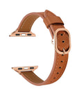 Carmen Skinny Leather Apple Watch® Strap Close-Up of Stitching and Closure