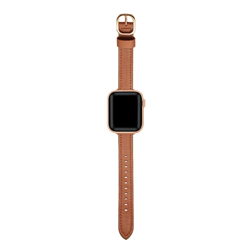 Brown Skinny Leather Apple Watch® Band by Posh Tech 
