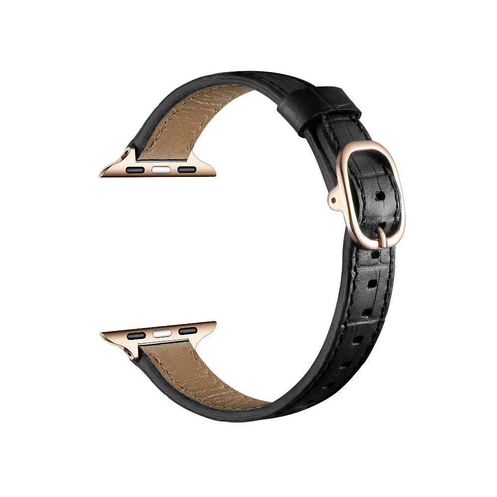 Croc Texture Leather Apple Watch® Band Close-Up 