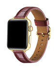 Carmen Cherry Red Croc-Embossed Leather Apple Watch® Band by Posh Tech 
