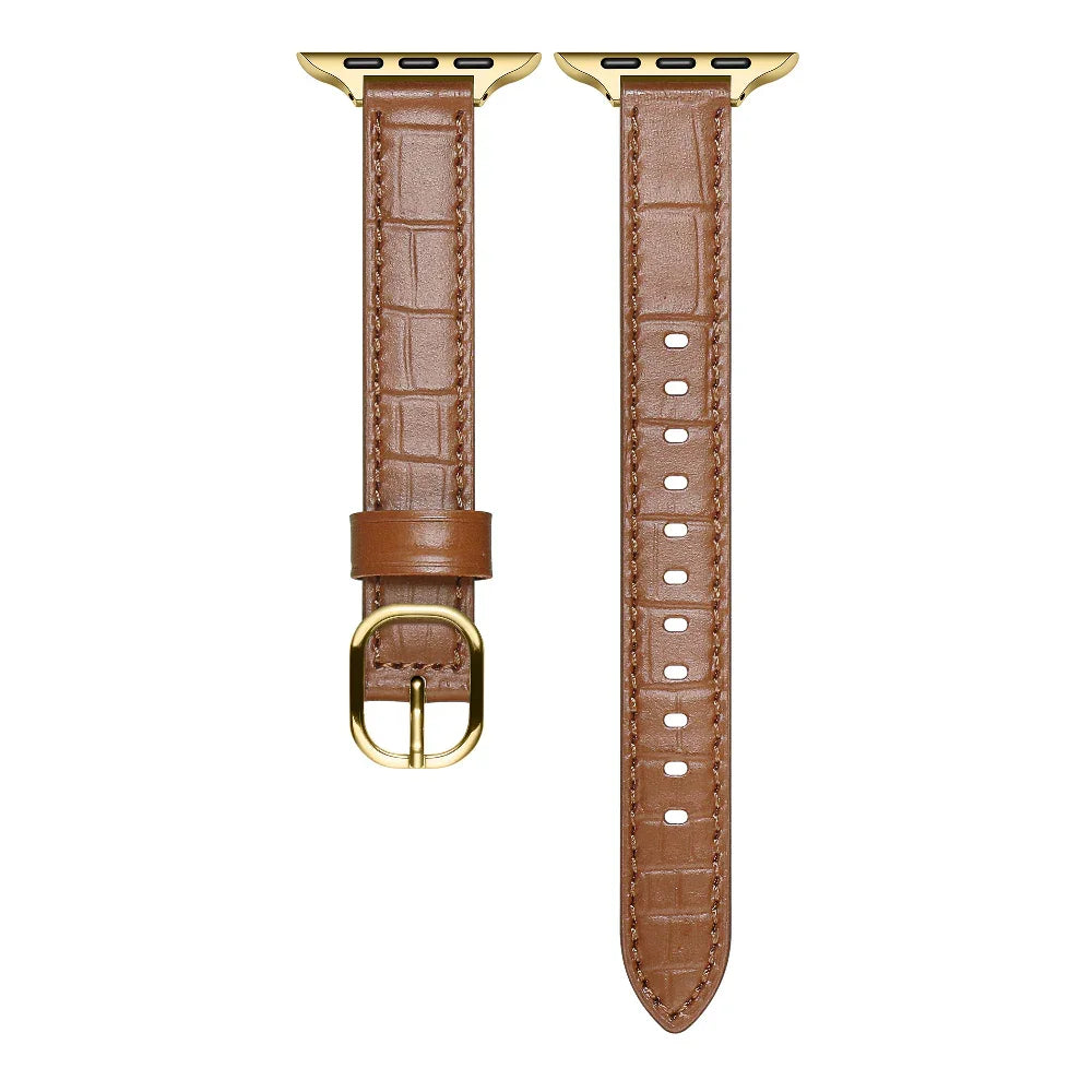 Caramel Croc Leather Apple Watch® Band with Closure