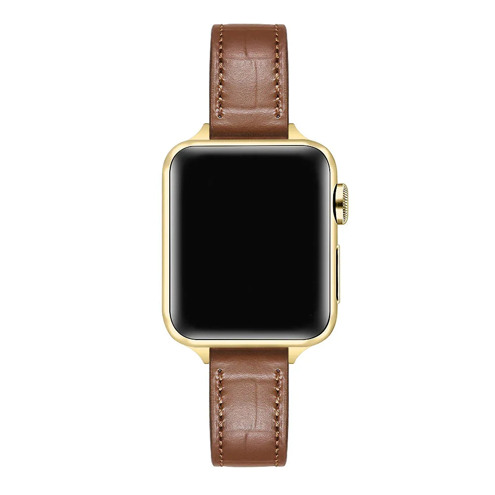 Caramel Croc-Embossed Leather Apple Watch® Band by Posh Tech 