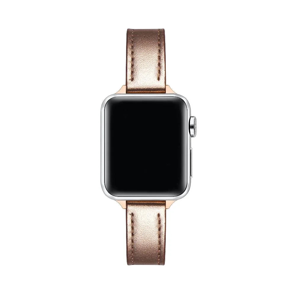 Rose Gold Skinny Leather Apple Watch® Band by Posh Tech 
