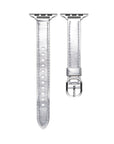 Carmen Skinny Leather Apple Watch® Strap Silver Close-Up of Closure