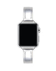 Silver Skinny Leather Apple Watch® Band by Posh Tech 