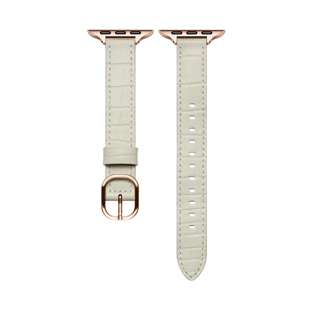 Cream Croc Leather Apple Watch® Band with Closure