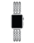 Nova Silver Stainless-Steel Bracelet Band for Apple Watch® on Wrist