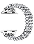 Nova Silver Stainless-Steel Bracelet Band for Apple Watch® Bead Detail Close-Up