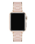 Light Pink Sporty Apple Watch® Band with Metal Accents on Wrist 