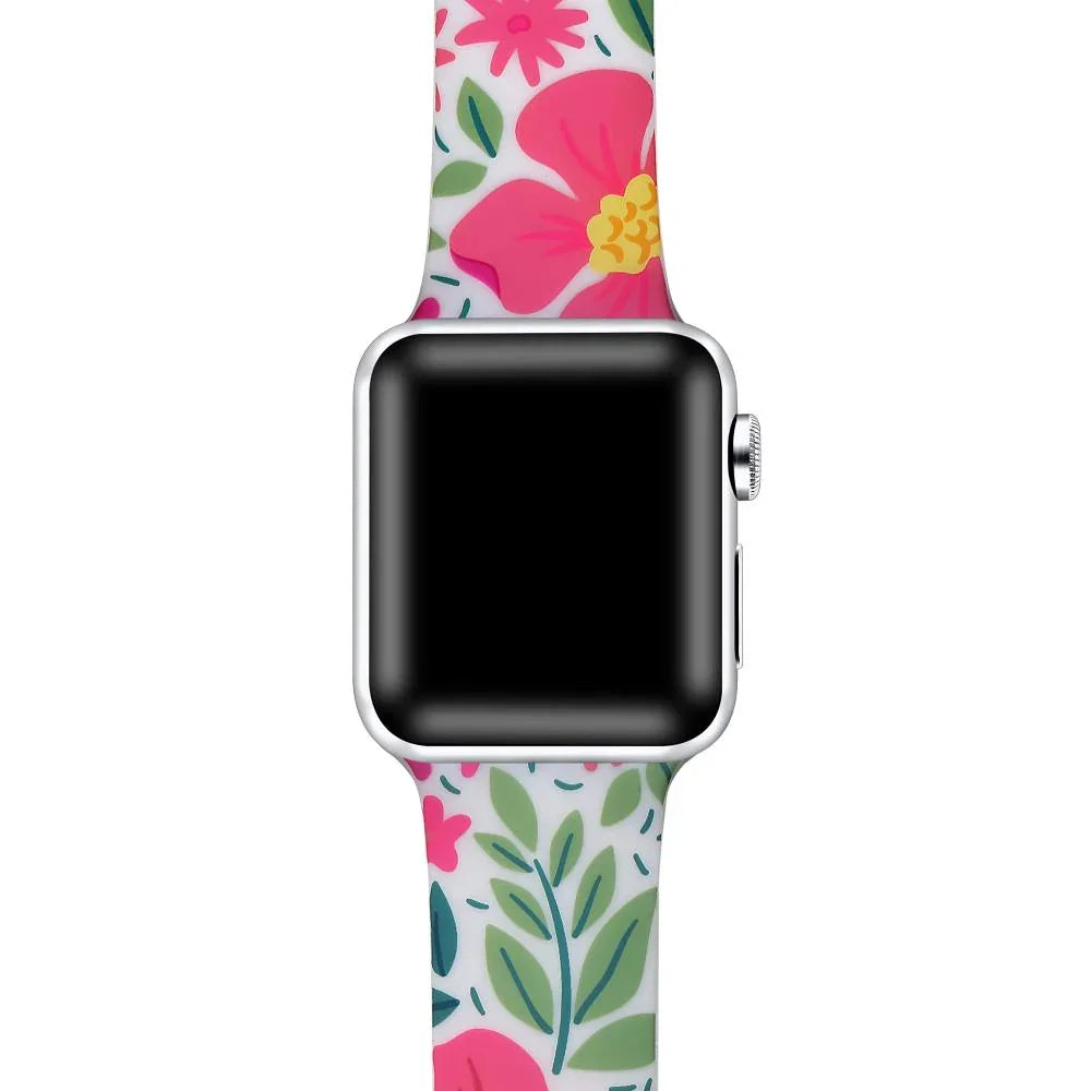 Printed Silicone Band with Pins for Apple Watch