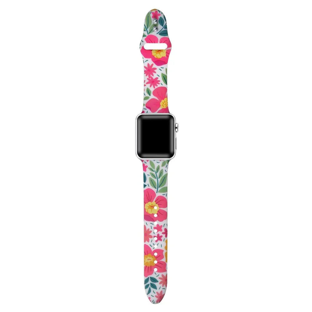 Printed Silicone Band with Pins for Apple Watch
