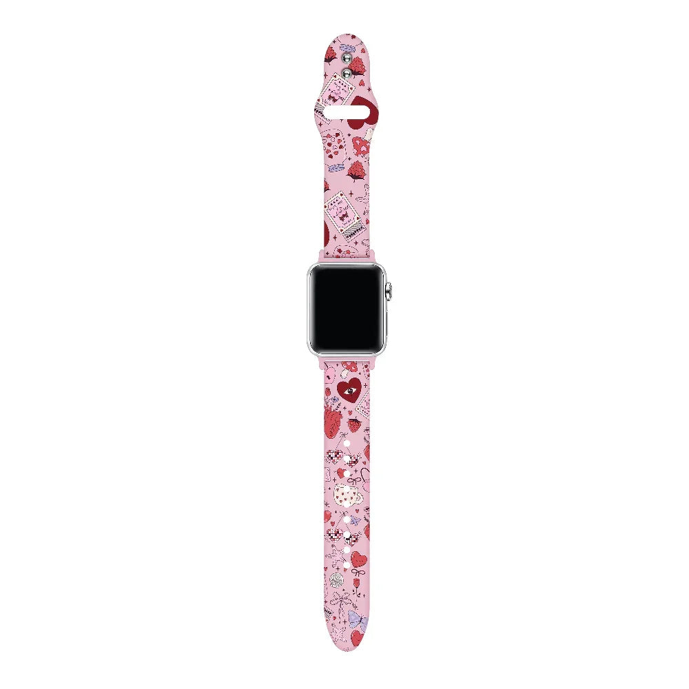Y2K Silicone Band Full Flat Lay Showing Print Design 
