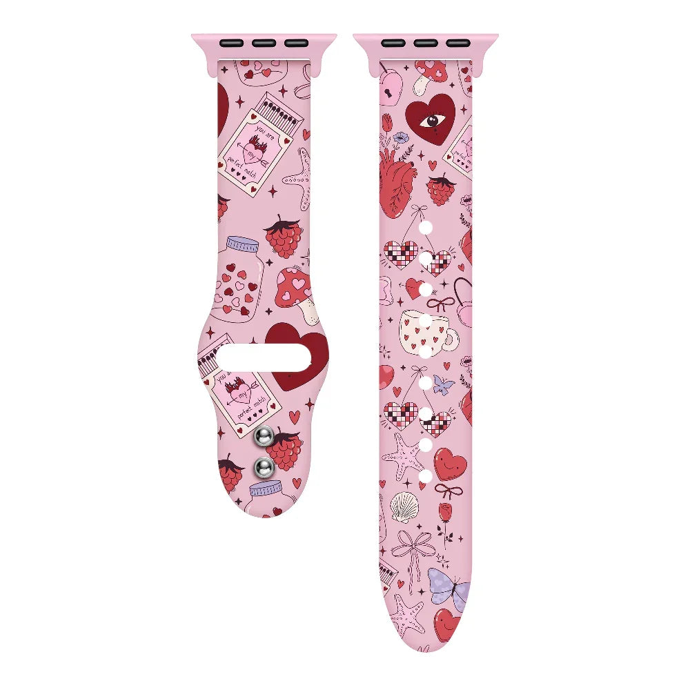 Y2K Pattern Silicone Apple Watch® Band Close-Up 