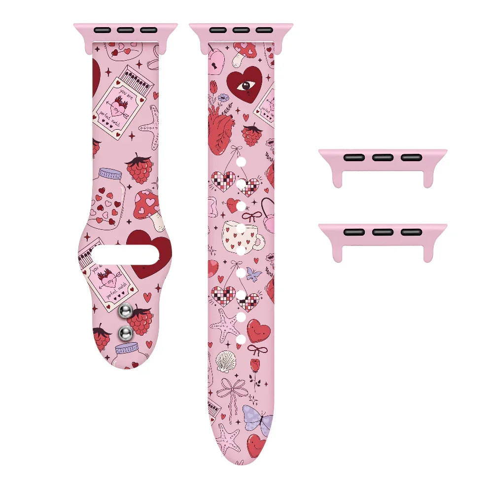Y2K Retro Print Silicone Apple Watch® Band with Adapters by Posh Tech 