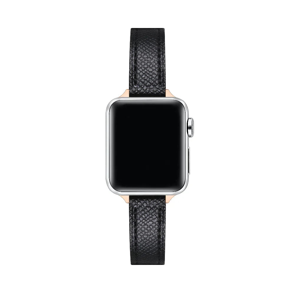 Black Skinny Leather Apple Watch® Band by Posh Tech 