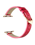 Cleo Skinny Leather Apple Watch® Strap Close-Up of Stitching and Closure