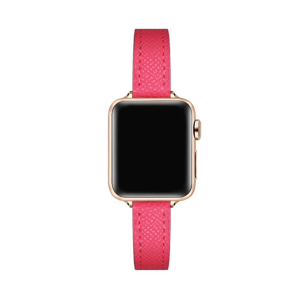Hot Pink Skinny Leather Apple Watch® Band by Posh Tech 