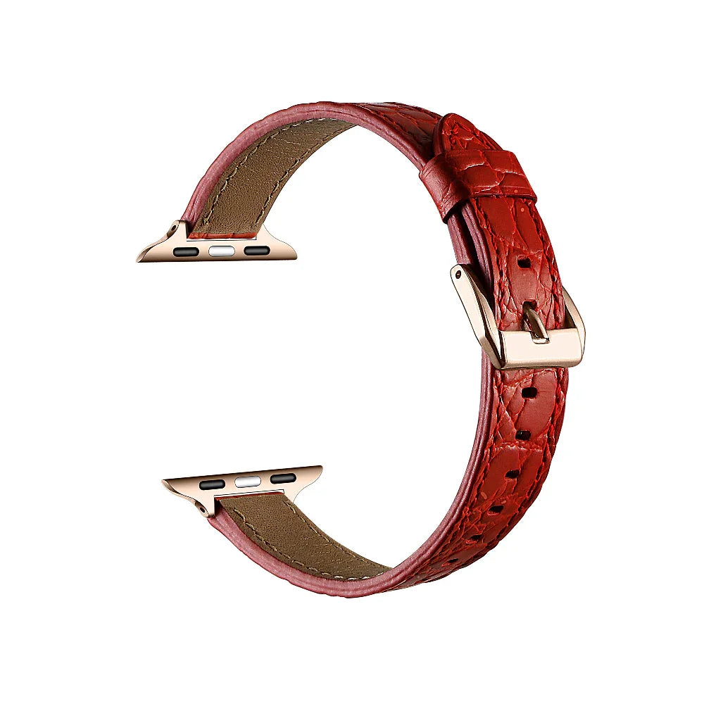 Cleo Skinny Croc Leather Band for Apple Watch® Closure and Embossed Detail