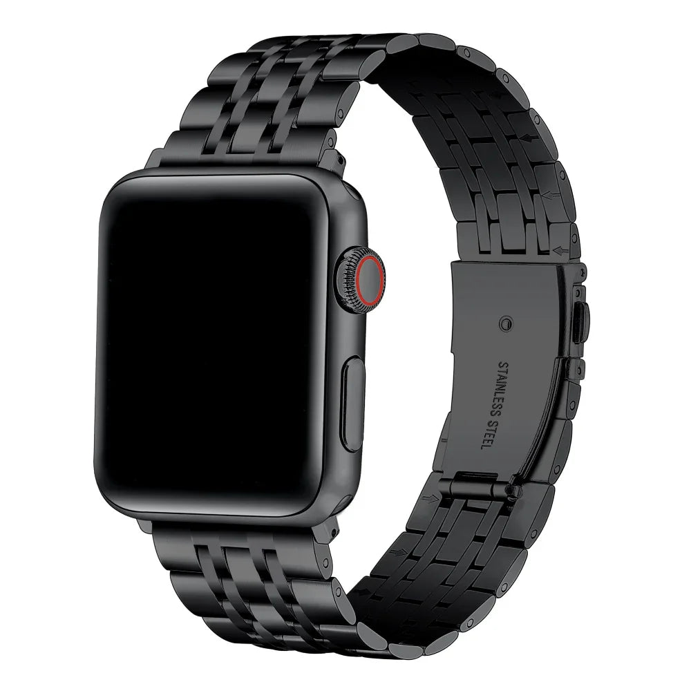 Rainey Black Stainless Steel Link Apple Watch® Band by Posh Tech