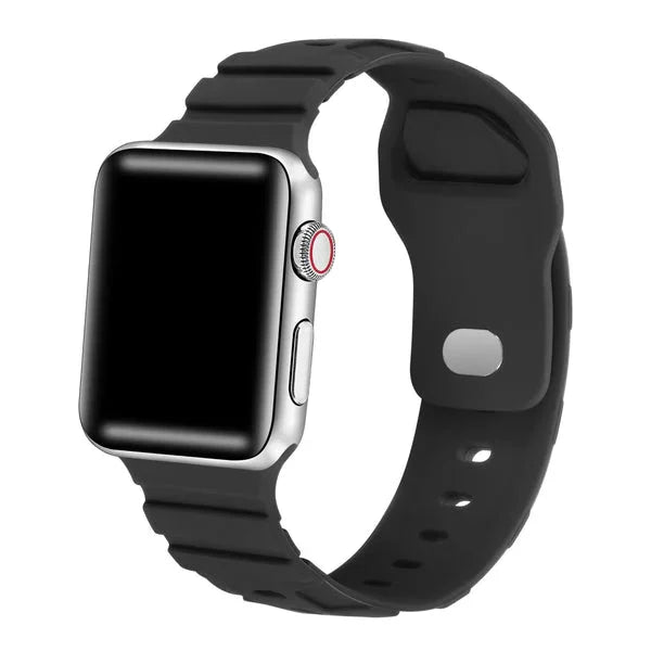 Ridge Black Silicone Apple Watch® Band by Posh Tech 