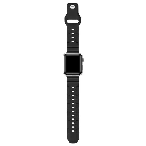 Black Textured Rugged Silicone Apple Watch® Band by Posh Tech 