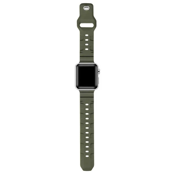Green Textured Rugged Silicone Apple Watch® Band by Posh Tech 