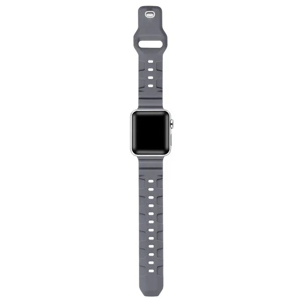 Gray Textured Rugged Silicone Apple Watch® Band by Posh Tech 