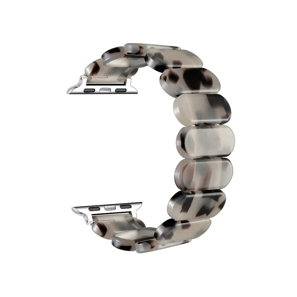 Reese Grey Tortoise Resin Apple Watch® Band Close-Up of Pattern and Color