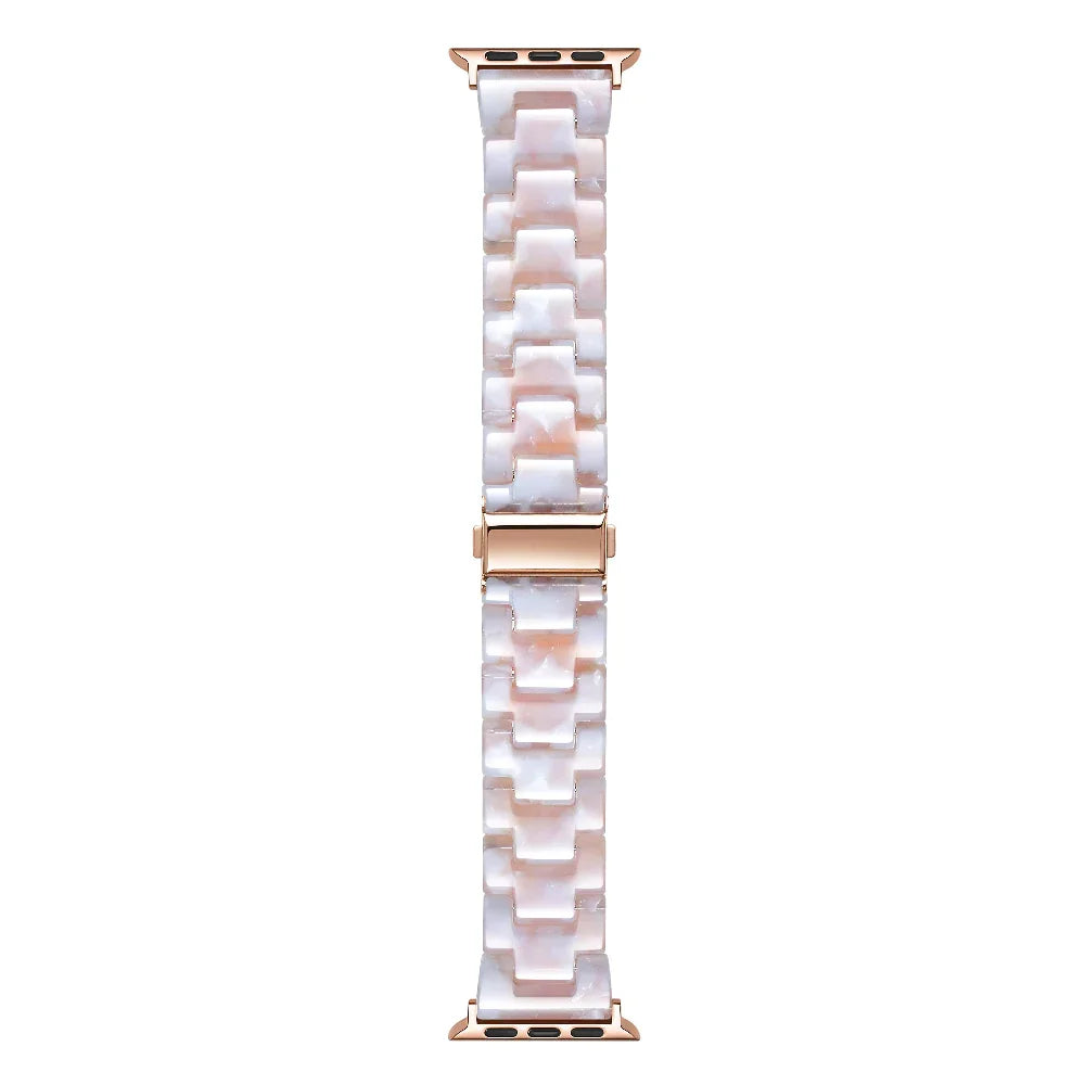 Blush pink and white Apple Watch® band with tortoiseshell pattern by Posh Tech 