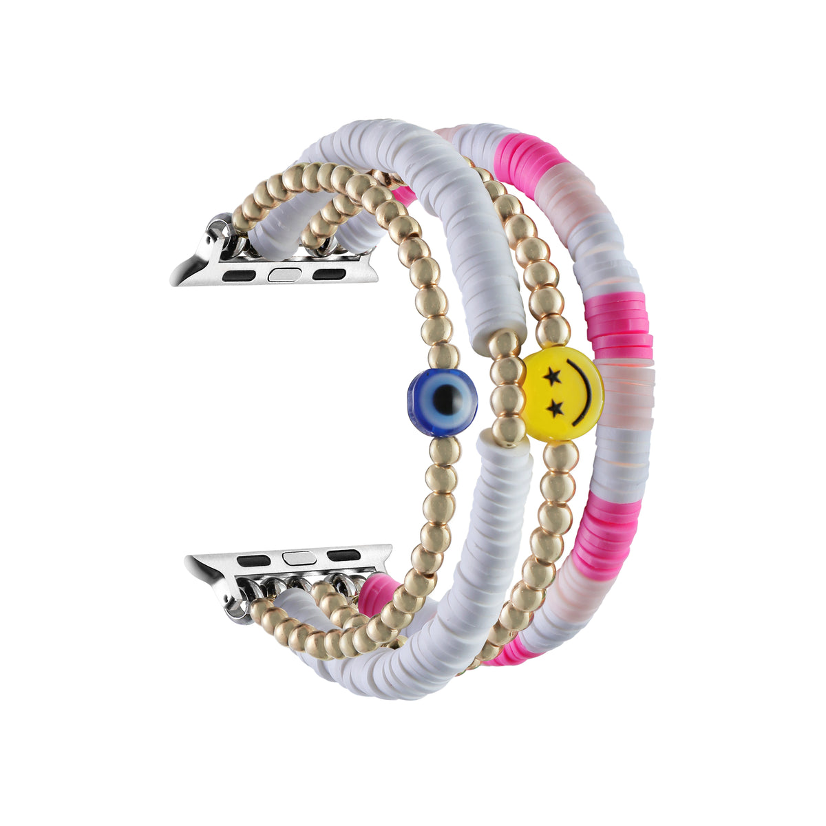 Pink Beaded Apple Watch® Band on Wrist
