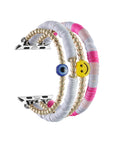 Pink Beaded Apple Watch® Band on Wrist